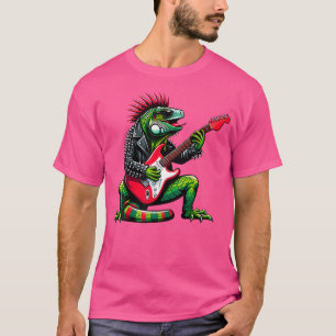 Punk Leguaan Rock'N Roll Goth Hagedis Gitaar Gewel T-shirt