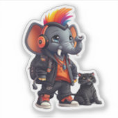 Punk met een Trunk Vinyl Sticker (Voorkant)