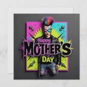 Punk Moederdag Parel Simmer Kaart (Voorkant / Achterkant)