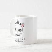 Punk mok Funny Punk kat Mok Funny Cat Lover Mok (Voorkant links)
