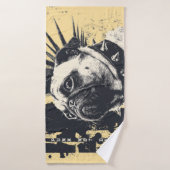 Punk Not Dead Bulldog – Rock Chien Art (Serviette de bain)
