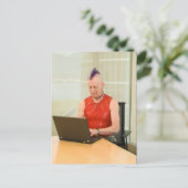 Punk op het werk briefkaart (Staand voorkant)