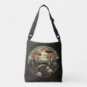 Punk paddenstoelenbos crossbody tas