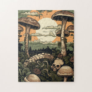 Punk paddenstoelenbos legpuzzel