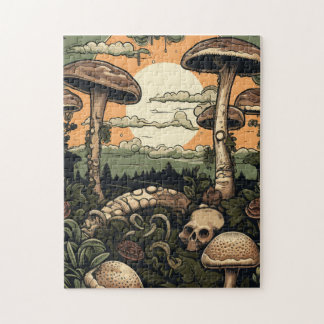 Punk paddenstoelenbos legpuzzel