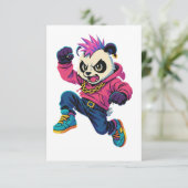 Punk Panda Power Bedankkaart (Staand voorkant)