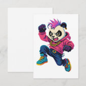 Punk Panda Power Bedankkaart (Voorkant / Achterkant)