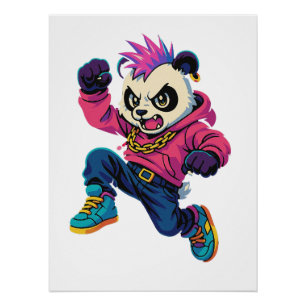 Punk Panda Power Perfect Poster