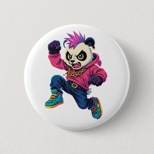 Punk Panda Power Ronde Button 5,7 Cm (Voorkant)