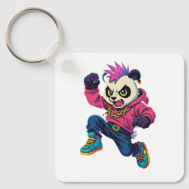 Punk Panda Power Sleutelhanger