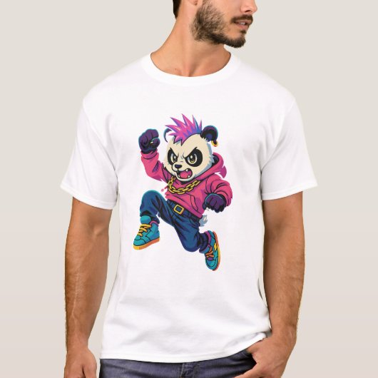 Punk Panda Power T-shirt (Voorkant)