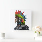 Punk papegaai vierkante klok (Huis)