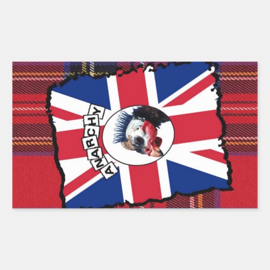 Punk parelhoen rechthoekige sticker (Voorkant)