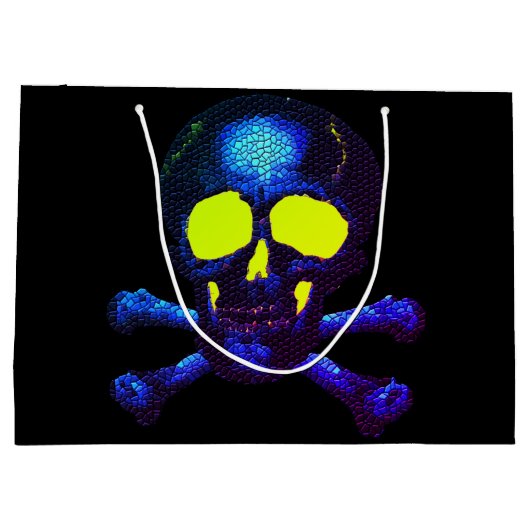 Punk Pirate Ghost Skulls - Cobalt Nachtmerrie Blau Groot Cadeauzakje (Achterkant)