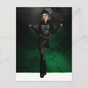 Punk pixie - groen briefkaart