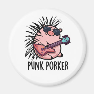 Punk Porker Grappige Punk Rocker Pig Pun Magneet