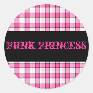 Punk Princess Roze en Zwart Plaid Sticker
