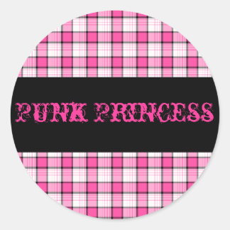 Punk Princess Roze en Zwart Plaid Sticker