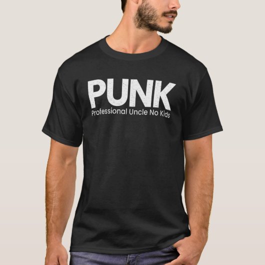 PUNK Professionele Oom Geen Kinderen Funny T-shirt (Voorkant)