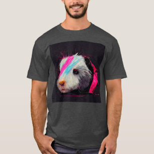 Punk Rock Cavia In Een Leren Jas 5117 T-shirt