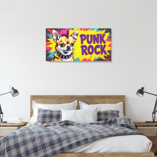 PUNK ROCK-CHIHUAHUA CANVAS AFDRUK (Insitu (Slaapkamer))