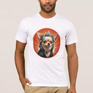 Punk Rock Chihuahua Hond Mohawk Motorjas T-shirt