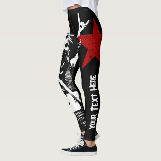 Punk Rock Custom Tekst 90s Grunge Street Art Leggings