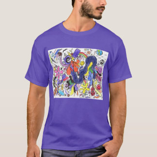 Punk Rock Design #15 jaren 1970 in kleur op Paarse T-shirt