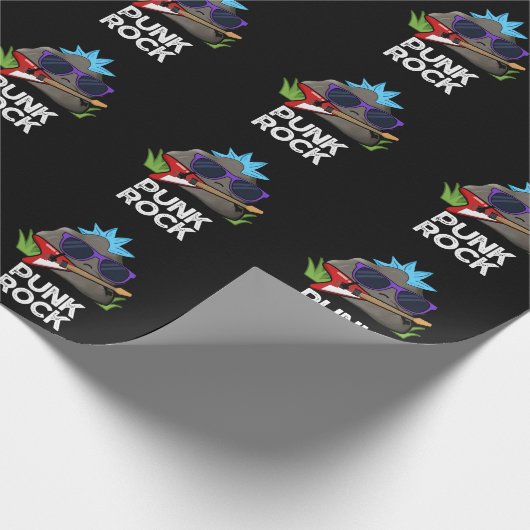 Punk Rock Funny Music Pun Dark BG Cadeaupapier (Hoek)