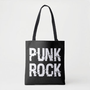 Punk Rock Getypte Lettertype Met Afgeplatte Look Draagtas