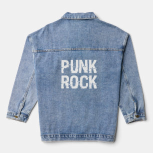 Punk Rock Getypte Lettertype Met Afstand Denim Jacket