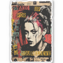 Punk Rock Girl Street Art Quote Graffiti Grunge Sticker