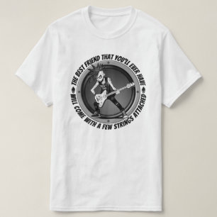 Punk Rock Gitarist Kunst Cool Snaar Gebonden T-shirt