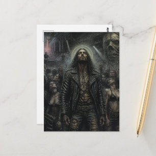 Punk Rock Goth Jezus op het Feest Briefkaart