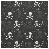 Punk Rock Gothic Grunge Skulls Zwart Stof (Swatch)