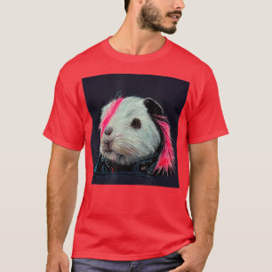 Punk Rock Guinéen Cochon Dans Une T-Shirt Veste En