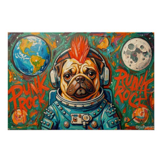PUNK ROCK HONDJE ASTRONAUT 4 PERFECT POSTER (Voorkant)