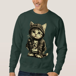 Punk Rock Kitten Mooie Kattenontwerp Trui