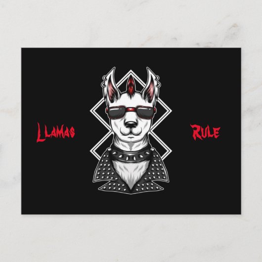 Punk Rock Llamas Rule Briefkaart (Voorkant)