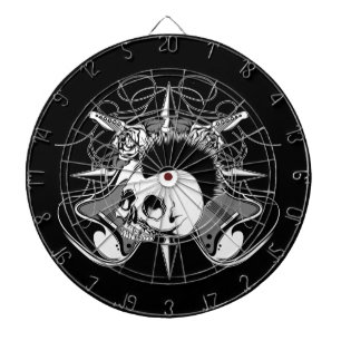 Punk Rock Mohawk Skull Rozen Guitars Spikes Dartbord