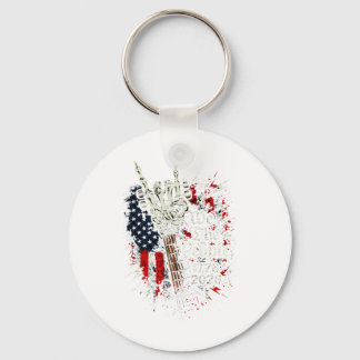 Punk Rock Music American Skeleton Guitar 2026 4th  Sleutelhanger