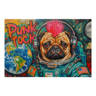 PUNK ROCK PUG RUIMTEVAART 7 PERFECT POSTER