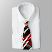 Punk Rock Red White Grunge Pattern Stropdas (Gebonden)