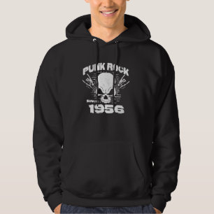 Punk Rock Sinds 1956 - Skull Rock Hands 68th Birth Hoodie