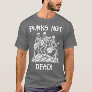 Punk Rock Skelet Punks Niet Dood T-shirt