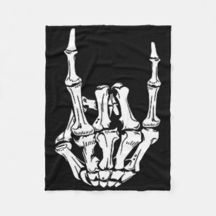 Punk Rock Skeleton Cool Rocker Halloween Mannen Vr Fleece Deken