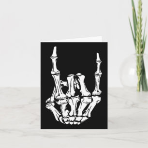 Punk Rock Skeleton Cool Rocker Halloween Mannen Vr Kaart