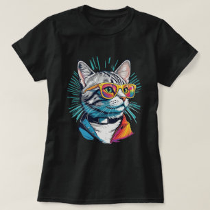 Punk Rock Tabby Kat Zonnebril Jas T-shirt