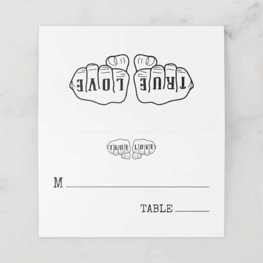 Punk Rock Tattoo Hands True Love Minimalist (Buitenkant ongevouwen)