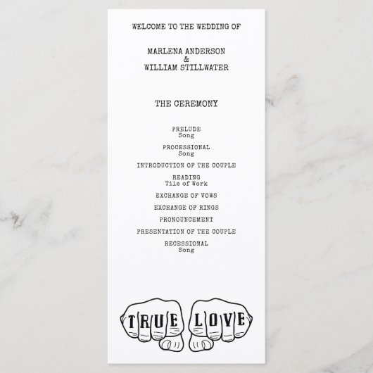 Punk Rock Tattoo Hands True Love Minimalist Programma (Voorkant)